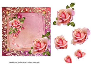 Gorgeous Roses Framed + Decoupage