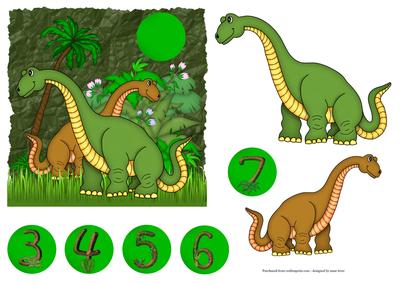 Dinosaur Jungle Age Card 3, 4, 5, 6, 7