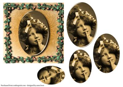Vintage Cameo Oval Pyramid Topper