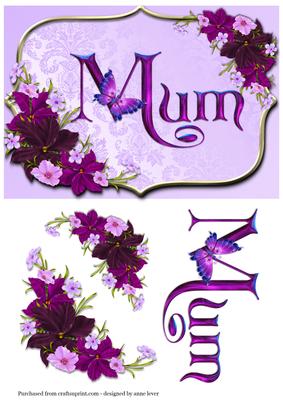 Mum - Floral with Butterfly