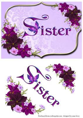 Sister - Floral with Butterfly