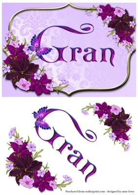 Gran - Floral with Butterfly