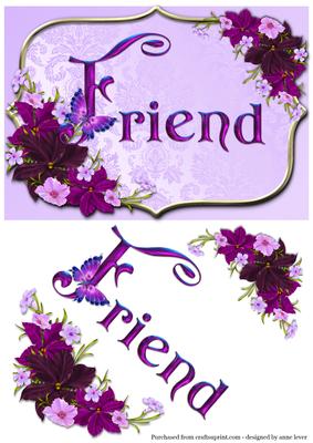 Friend - Floral with Butterfly