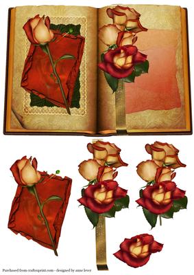 Harvest Roses Open Book Topper