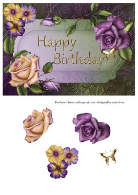 Heritage Roses Birthday Plaque Topper