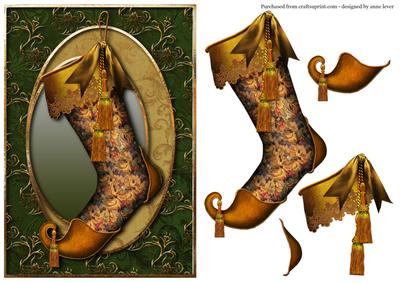 Vintage Christmas Stocking + Decoupage