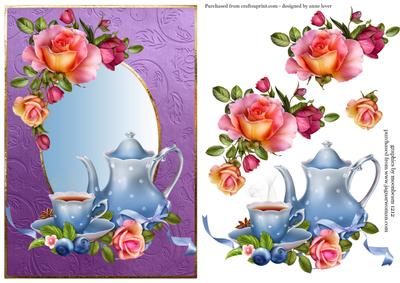 Tea Time & Roses - Blue