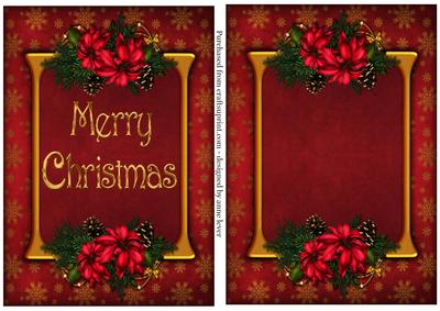Poinsettia Toppers - Merry Christmas & Blank