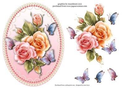Beautiful Roses in a Pearl Frame