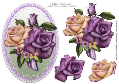 Heritage Roses in Pearl Frame Topper