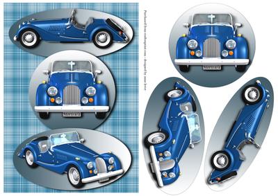 Blue Classic Car - Morgan + Easy Layers