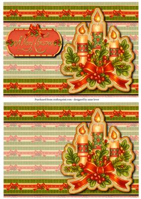 2 Vintage Christmas Candles Toppers