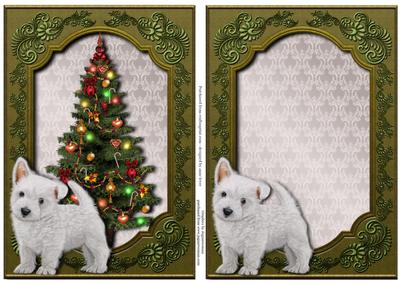 2 Westie Puppy Christmas Toppers