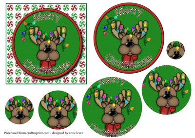 Merry Christmoose Circle Pyramid Topper
