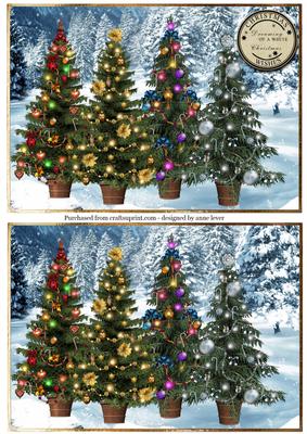 Decorated Christmas Trees Toppers