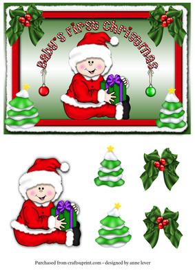 Baby's First Christmas + Decoupage