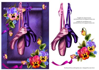 Beautiful Bright Pansies & Ballet Shoes