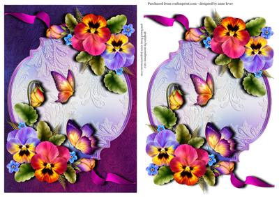 Beautiful Pansies & Butterflies Toppers