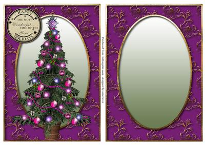 Decorated Christmas Tree Purple & Blank