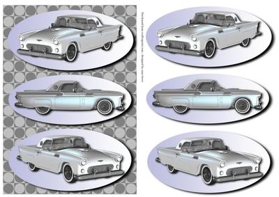 Classic Car T-bird Silver - Easy Layers