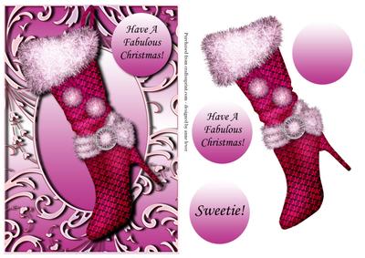 Fabulous Pink Fluffy Boot Christmas Stocking