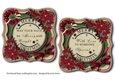 2 Merry Christmas Bracket Toppers