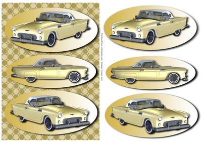 Classic Car T-bird Gold Easy Layers