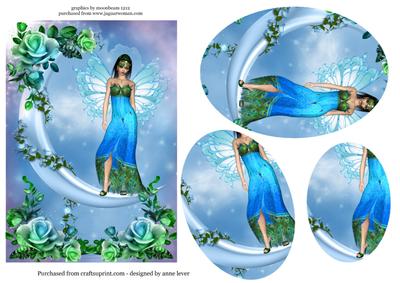 Blended Roses Moon Fairy Oval Stacker