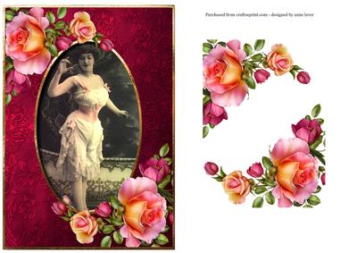 Vintage Lady in Corset & Roses