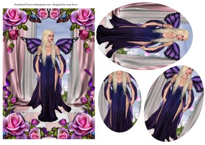 Amethyst Calisi Fairy & Roses Oval Stacker
