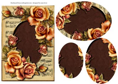 Musical Autumn Roses Oval Stacker