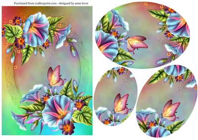 Morning Glory & Butterfly Oval Stacker
