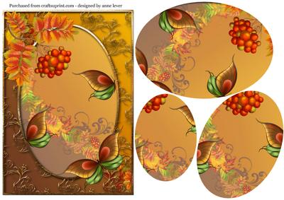 Autumn Leaves, Berries & Butterflies Oval Pyramid