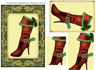 Christmas Holly & Tinsel Boot Pyramid