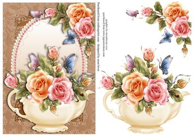 Rosy Glow Teapot + Decoupage