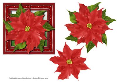 Square Poinsettia Topper + Decoupage
