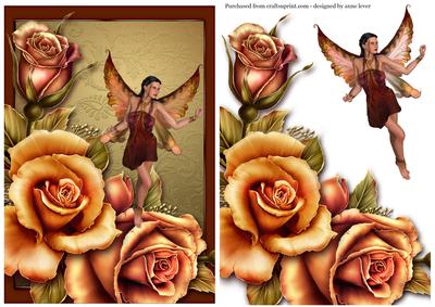 Autumn Rose Fairy + Decoupage