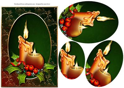 Traditional Christmas Candles Oval Pyramid