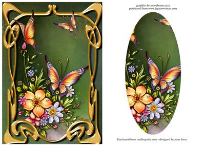 Art Nouveau Floral & Butterflies