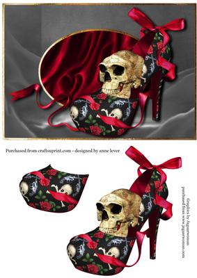 Gothic Diva Shoe & Skull - Guns 'n' Roses