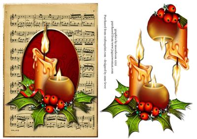 Sheet Music Christmas Candles
