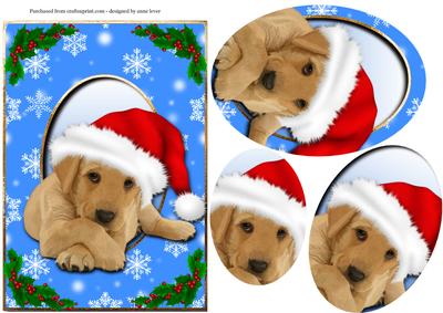 Golden Retriever Puppy Christmas Oval Pyramid