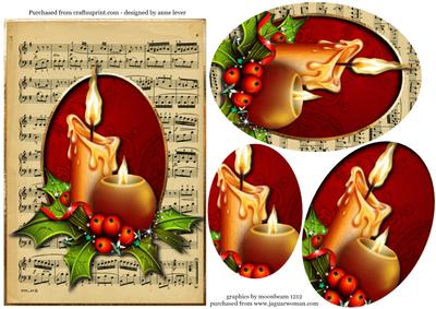 Sheet Music Christmas Candles Pyramid