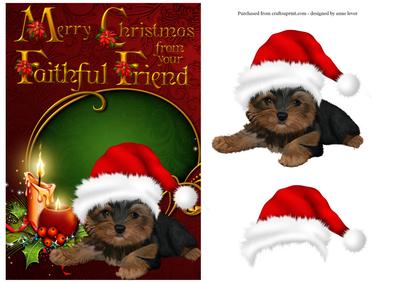 Merry Christmas from the Dog - Yorkie