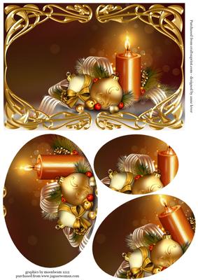 Art Nouveau Christmas Decorations Oval Pyramid