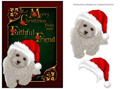 Merry Christmas from the Dog - Poodle Pup