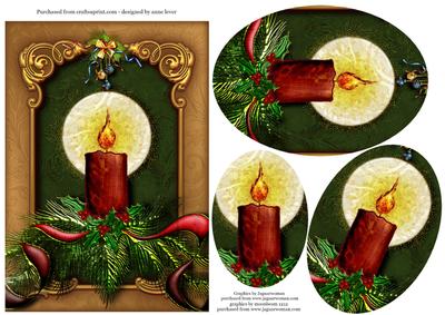 Christmas Candle Oval Pyramid Topper