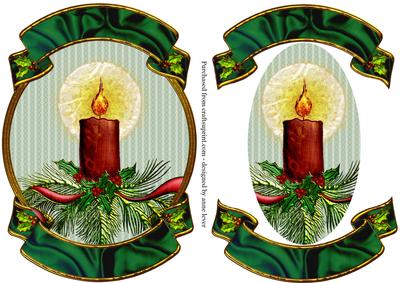 Christmas Candle with Fancy Frame
