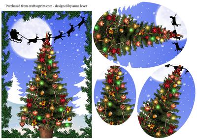 Santa Silhouette & Gorgeous Christmas Tree