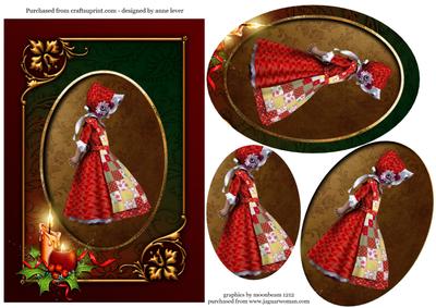 'holly Bonnet' Christmas Oval Pyramid Topper